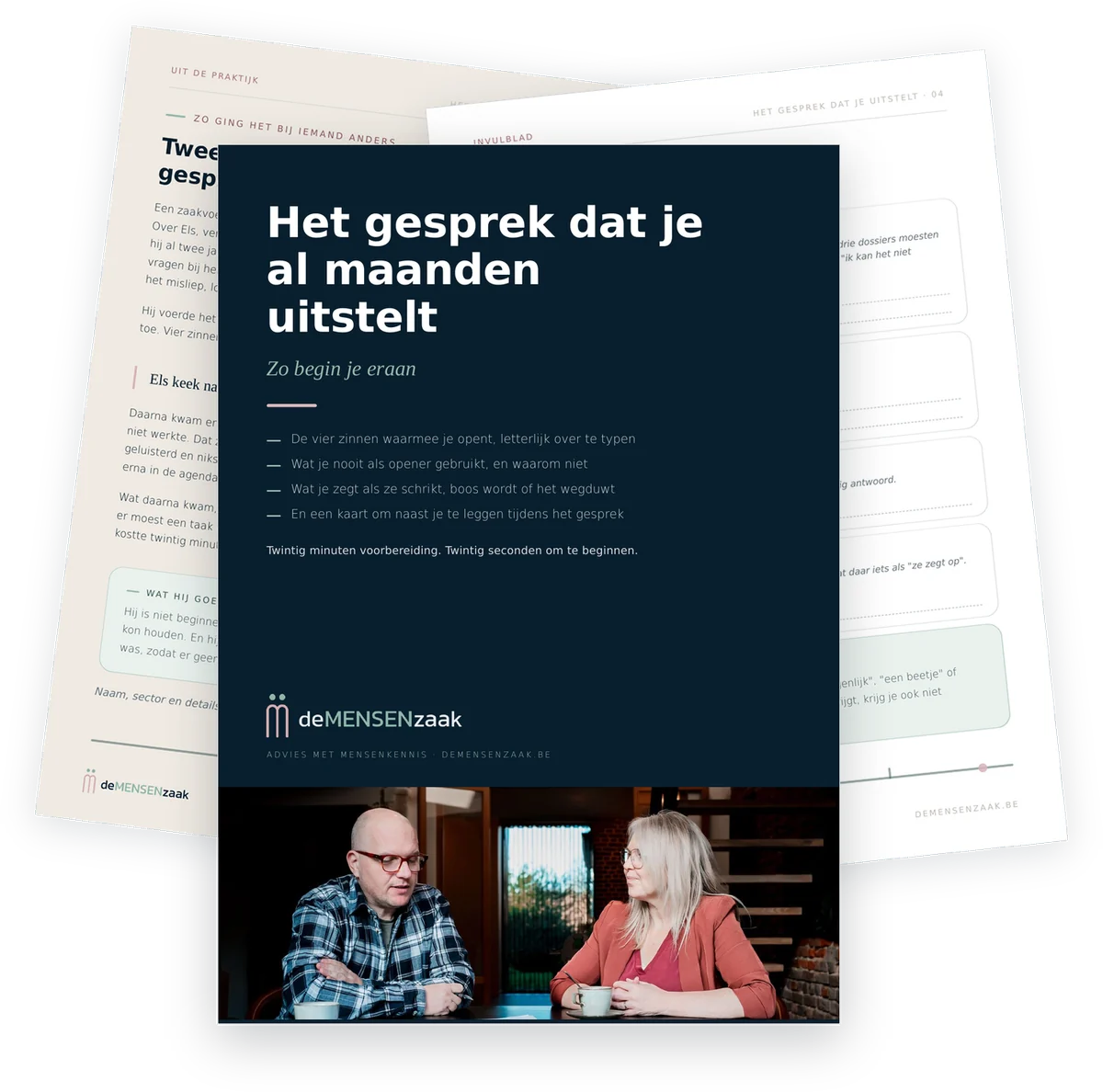 Het gesprek dat je al maanden uitstelt, de cover met de invulbladen erachter